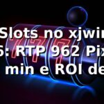 📊 Slots no xjwin 2026: RTP 96,2%, Pix em 11 min e ROI de bônus sob análise